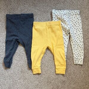 cloud island Yellow, Gray & Cream Polka Dot Toddler Leggings Trio